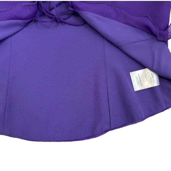 NWT Peppermayo My Favourite Part Blouse Purple Long Sleeve Ruffle Tie Top S - Picture 6 of 12